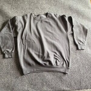 Fruit of the Loom Mens Crewneck Sweatshirt Charcoal Grey Relaxed Fit 324